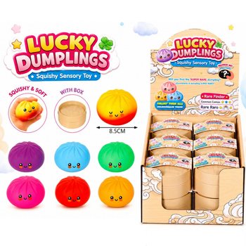 RAGE - LUCKY DUMPLINGS - Сквіш-іграшка Хінкалі ВЕЛИКІ 8.5 x 8.5 x 4.8 см - В ДИСПЛЕЇ (12 шт.)