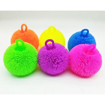 ПУХНАСТА КУЛЬКА PUFFER ЯСКРАВИХ КОЛЬОРІВ - 8 СМ - У ДИСПЛЕЇ (12 шт.)