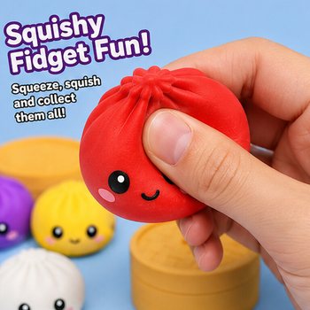 RAGE - Squishy SUGAR EDITION Bun Dumplings ВЕЛИКІ (8.5 x 8.5 x 4.8 см) - Viral 2026 Фіджет Іграшка (12 шт.)