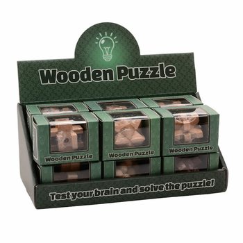 Дисплей з дерев'яними IQ головоломками (12 штук)