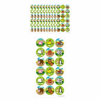 FUN STICKERS - НАКЛЕЙКИ З ТВАРИНАМИ ФЕРМИ - 18 НАКЛЕЙОК НА АРКУШІ (10 шт.)