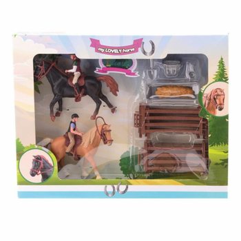 MY LOVELY HORSE - XL - 2x Іграшкових коня з великою стайнею - У подарунковій коробці (1 шт.)