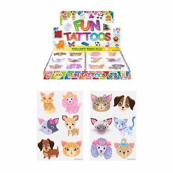 Fun Tattoos: Коти та собаки (Дисплей на 96 штук)