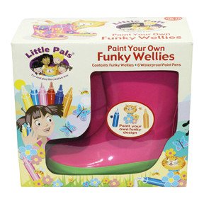 Розфарбуй свої власні гумові чоботи Funky Wellies - Рожеві / Розмір: 28