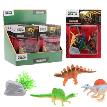 ANIMAL WORLD - Ігровий Набір Динозаври 8 Предметів - У Дисплеї (12 шт.)