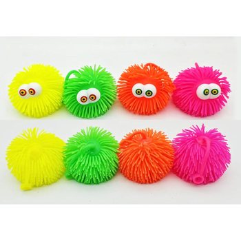 ПУХНАСТА КУЛЬКА (PUFFER BALL) З ОЧИМА - 10СМ - У ДИСПЛЕЇ (12 шт)