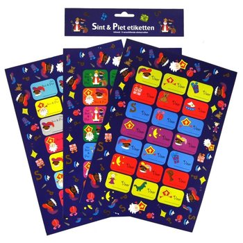 3 АРКУШІ - ПОДАРУНКОВІ ЕТИКЕТКИ SINTERKLAAS (12 шт.)