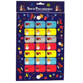 3 АРКУШІ - ПОДАРУНКОВІ ЕТИКЕТКИ SINTERKLAAS (12 шт.)