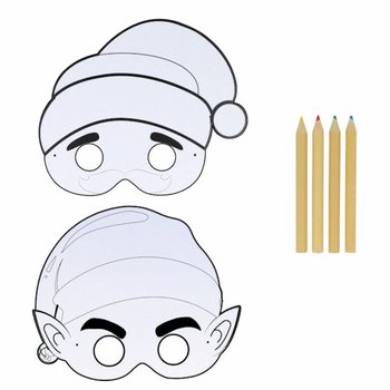 ECO FRIENDLY Розмалюй власну різдвяну маску з 4 олівцями (12 штук)