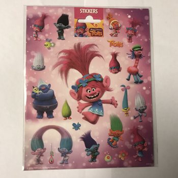 ВЕЛИКІ АРКУШІ НАКЛЕЙОК TROLLS, 20x16 см (10 шт.)