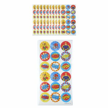 НАЛІПКИ FUN STICKERS - СУПЕРГЕРОЇ 18 НАЛІПОК НА АРКУШІ (10 шт.)