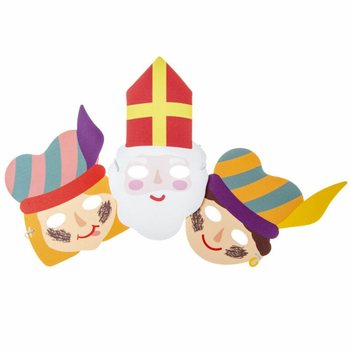 SINTERKLAAS - МАСКИ СВЯТОГО МИКОЛАЯ ТА ПІТА З ПІНОМАТЕРІАЛУ (48 шт.)