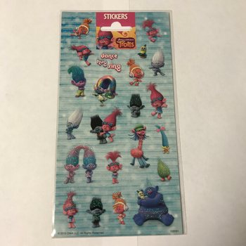 Аркуш наклейок: TROLLS, 20 x 10 см (10 шт.)