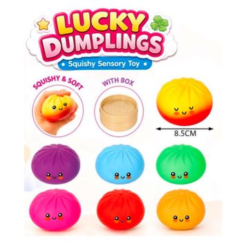 RAGE - LUCKY DUMPLINGS - Сквіш-іграшка Хінкалі ВЕЛИКІ 8.5 x 8.5 x 4.8 см - В ДИСПЛЕЇ (12 шт.)