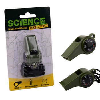 СВИСТОК ДЛЯ ВИЖИВАННЯ SCIENCE EXPLORER З КОМПАСОМ ТА ТЕРМОМЕТРОМ НА КАРТЦІ (24 шт.)