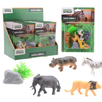 ANIMAL WORLD - НАБІР ІГРОВИХ ФІГУРОК ТВАРИНИ САФАРІ 10 ШТ НА КАРТІ - В ДИСПЛЕЇ (12 шт)