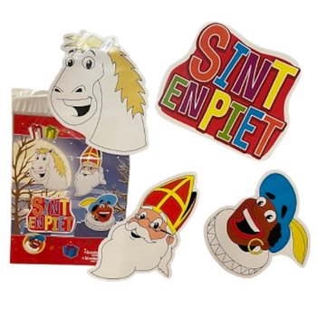 SINTERKLAAS SINT & PIET - ДВОСТОРОННІ ДЕКОРАТИВНІ ТАБЛИЧКИ, НАБІР З 4 ЧАСТИН (6 шт.)
