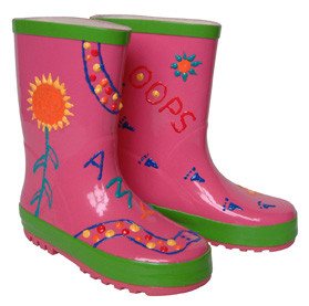 Розфарбуй свої власні гумові чоботи Funky Wellies - Рожеві / Розмір: 28