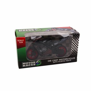 МОТОЦИКЛ SUPER SPORT DIE CAST, МАСШТАБ 1:24 У ДИСПЛЕЇ (24 шт.)