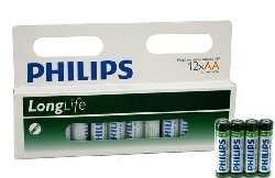 12x БАТАРЕЙКИ "PHILIPS - SUPER HEAVY DUTY" AA - LONGLIFE (12 шт. на блістері)