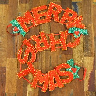 ЛЮКСОВА РІЗДВЯНА ГІРЛЯНДА MERRY CHRISTMAS (6 шт.)