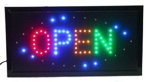 Світлодіодна вивіска LED OPEN - 4 Кольори - Миготлива