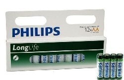 12x БАТАРЕЙКИ "PHILIPS - SUPER HEAVY DUTY" AA - LONGLIFE (12 шт. на блістері)