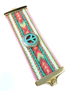 Розкішний Широкий Браслет М'ята Ibiza Peace (1 шт.)