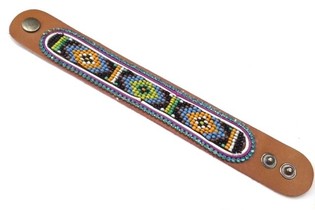 Шкіряний Браслет Aztec Сині Стрази (1 шт.)