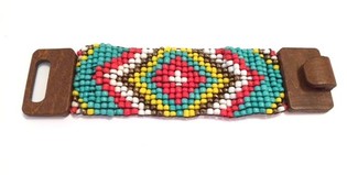Браслет Ibiza Aztec з дерев'яною застібкою жовтий (1 шт.)