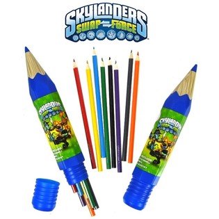 Кольорові Олівці Skylanders - Набір з 8 шт. у Великому Тубусі (6 шт.)