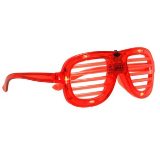 Окуляри SHUTTER SHADES зі світлодіодним підсвітчуванням - Колір: Червоний (12 шт.)