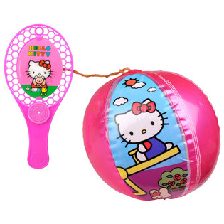 Іграшка ракетка з надувним м'ячем на резинці Hello Kitty (12 шт.)