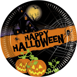Набір з 8 одноразових тарілок - Модель: Happy Halloween (6 шт.)