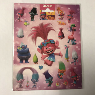 ВЕЛИКІ АРКУШІ НАКЛЕЙОК TROLLS, 20x16 см (10 шт.)