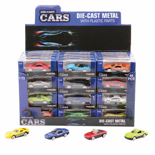 МІКС СПОРТИВНИХ АВТОМОБІЛІВ, МАСШТАБ 1:72 У ДИСПЛЕЇ (48 шт.)