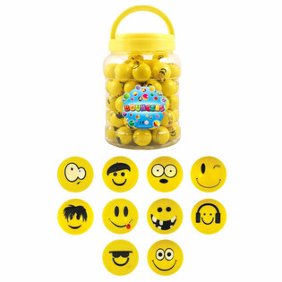 М'ячі-стрибуни Smiley Funny Faces &Oslash;3.3см у Банці (72 шт.)