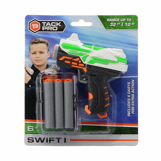 Іграшковий пістолет Tack Pro Swift I з 6 м'якими дротиками - 11 см