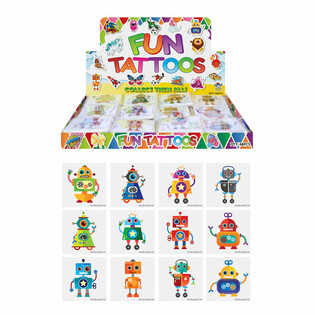 FUN TATTOO’S - МОДЕЛЬ: РОБОТ, По 12 тату в пачці В ДИСПЛЕЇ (48 шт.)