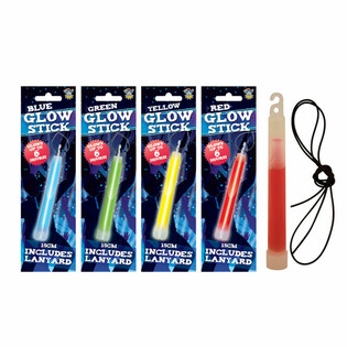 Хімічне джерело світла Glow Stick Breaklight - 15 см з шнурком - Мікс кольорів у дисплеї (12 шт.)
