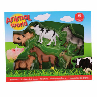 ANIMAL WORLD - ІГРОВИЙ НАБІР З 6 ФІГУРКАМИ СВІЙСЬКИХ ТВАРИН (1 шт.)
