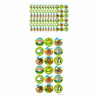 FUN STICKERS - НАКЛЕЙКИ З ТВАРИНАМИ ФЕРМИ - 18 НАКЛЕЙОК НА АРКУШІ (10 шт.)