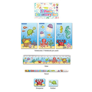 Набір канцелярії Sea Life із 5 предметів (24 шт.)