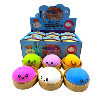 RAGE - Сквіш-дамплінги Squishy Bun ВЕЛИКІ (8.5 x 8.5 x 4.8 см) - Віральна іграшка-фіджет 2026 (12 шт.)