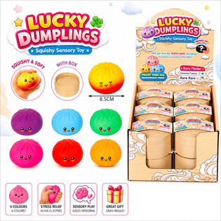 RAGE - LUCKY DUMPLINGS - Сквіш-іграшка Хінкалі ВЕЛИКІ 8.5 x 8.5 x 4.8 см - В ДИСПЛЕЇ (12 шт.)
