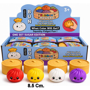 RAGE - Squishy SUGAR EDITION Bun Dumplings ВЕЛИКІ (8.5 x 8.5 x 4.8 см) - Viral 2026 Фіджет Іграшка (12 шт.)