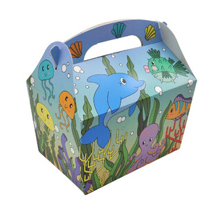 ДИТЯЧА КОРОБКА ДЛЯ МЕНЮ: МОРСЬКІ ЖИВЕЛИ - Разм. 18.5x12x19 СМ - FOODBOX - KIDSBOX (24 шт.)