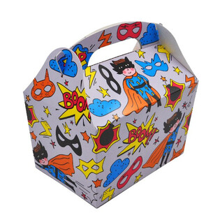 КОРОБКА ДЛЯ ДИТЯЧОГО МЕНЮ: SUPERHERO - Розм. 18.5x12x19 CM - ФУДБОКС - КІДЗБОКС (24 шт.)