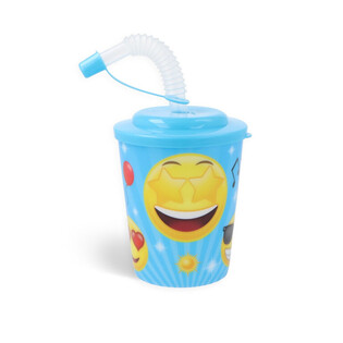 СТАКАН ДЛЯ НАПОЇВ / МОРОЗИВА З ТРУБОЧКОЮ - SMILEY (12 шт.)