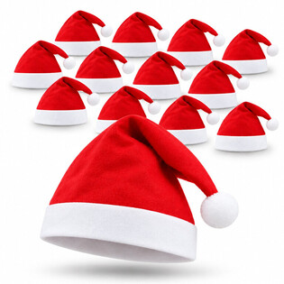 СТАНДАРТНІ НОВОРІЧНІ ШАПКИ ДІДА МОРОЗА - XMAS CAP (12 шт.)